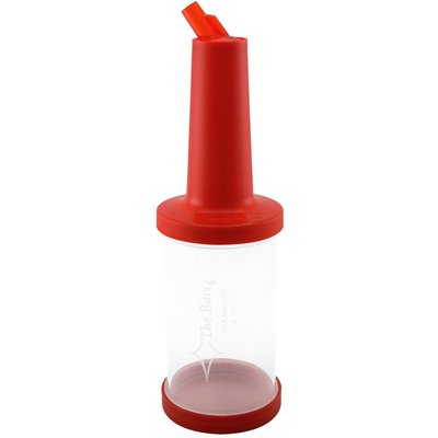 Пляшка з гейзером 1 л прозора (червона кришка) PM01R фото
