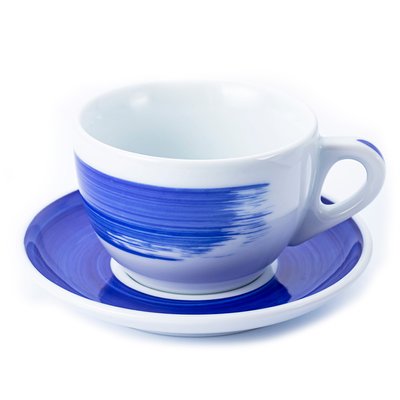Чашка cappuccino large 260 мл Blue stroke B "Verona Millecolori Hand Painted Brush stroke B Bl 35127 фото
