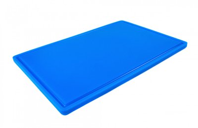 Дошка обробна HDPE з жолобом, 600×400×18 мм 6 протиковзких ніжок синя AZ-113003 фото