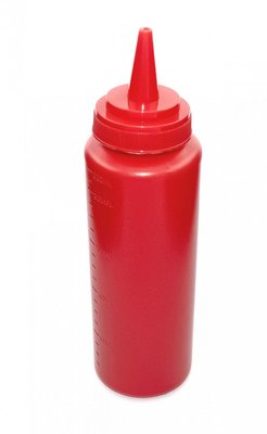 Пляшка для соусів з мірною шкалою червона 240 мл AZ-107019 фото