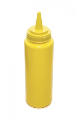 Пляшка для соусів з мірною шкалою жовта 240 мл AZ-107020 фото