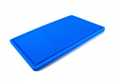 Дошка обробна HDPE з жолобом 500×300×18 мм 6 протиковзких ніжок синя AZ-113009 фото