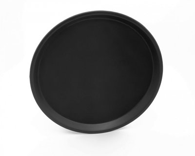 Піднос з антиковзким покриттям круглий чорний 35 см AZ-201214 фото