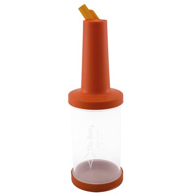 Пляшка з гейзером 1 л прозора (помаранчева кришка) PM01O фото